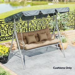 Outsunny 4-Piece Back and Seat Cushion Pillows Replacement and Pillows, Patio Chair Cushions Set with Ties, khaki