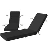 Outsunny Set of 2 Chaise Lounge Cushion, 4" Thick Outdoor Lounge Chair Cushions with Ties for Patio, 21" x 72", Gray
