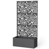 Outsunny Metal Planter Box with Trellis, 71" Tall Raised Garden Bed with Privacy Screen and Drainage Holes, Banana-Leaf Cut-Outs