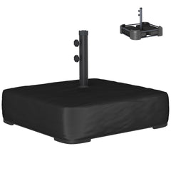 Outsunny Garden Parasol Base 176 lbs Sand Filled Heavy Duty Stand for Cantilever Umbrellas and 1.9" Poles Black
