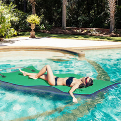 Soozier 9' x 6' Lily Pad Water Mat for 2 Adults, Floating Water Pad for Lake, Pool, Ocean, Beach, and Boating, Green