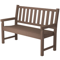 Outsunny 2-Person Garden Bench, HDPE Outdoor Bench with 530 lbs Capacity, Curved Seat for Backyard, Park, Porch, Lawn, Brown
