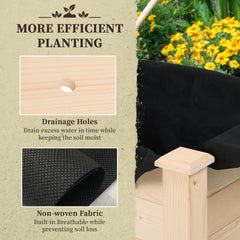 Outsunny 34'' Raised Garden Bed, Elevated Wooden Planter Box DIY Paint with Holes for Vegetables, Herb and Flowers Backyard Use
