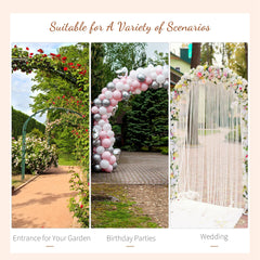 Outsunny 7' Wood Steel Outdoor Garden Arched Trellis Arbor with Natural Fir Wood & Side Panel for Climbing Vines, Orange