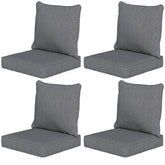 Outsunny Patio Chair Cushions Set of 4 with Seat & Backrest, Fade Resistant Seat Replacement Cushion Set, Gray