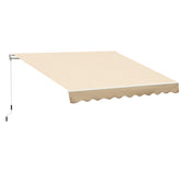 Outsunny 10' x 8' Retractable Awning, Patio Awnings, Sunshade Shelter w/ Manual Crank Handle, UV & Water-Resistant Fabric and Aluminum Frame for Deck, Balcony, Yard, Beige