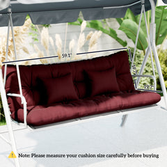 Outsunny 4-Piece Back and Seat Cushion Pillows Replacement and Pillows, Patio Chair Cushions Set with Ties, Wine Red