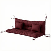 Outsunny 4-Piece Back and Seat Cushion Pillows Replacement and Pillows, Patio Chair Cushions Set with Ties, Wine Red