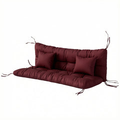 Outsunny 4-Piece Back and Seat Cushion Pillows Replacement and Pillows, Patio Chair Cushions Set with Ties, Wine Red