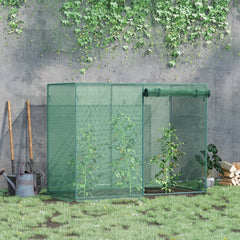 Outsunny 6 x 3ft Crop Cages for Garden, Plant Protectors from Animals, Two Zippered Doors, Storage Bag, 6 Ground Stakes, Green