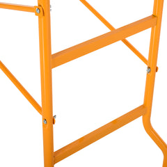 HOMCOM 4-Step Steel 4.6 x 2 x 6 ft. Scaffold 2 Wheels Free Moving for Indoor & Outdoor Decoration Anti-Skid, 440 Pound Capacity