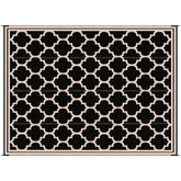 Outsunny Reversible Polypropylene Outdoor Rug Folding, Durable, Perfect for Camping, Deck & Beach Black