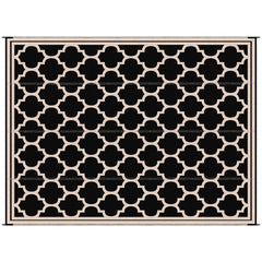 Outsunny Reversible Polypropylene Outdoor Rug Folding, Durable, Perfect for Camping, Deck & Beach Black