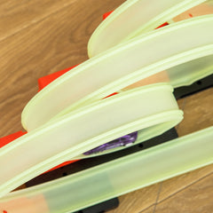 Qaba Track Builder Loop Kit Criss-Cross Glowing Race Track Toy Set Spooky Spider Fun Starter Kit, with Pull-back Car for Kids 3-6 years old, Lime Green