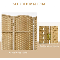 HOMCOM Folding Room Divider Screen 8 Panel 5.6 ' Tall Privacy Screen Freestanding Room Partition for Home Office, Nature Wood