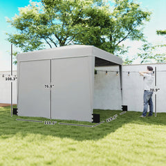 Outsunny 10 x 10 ft Pop Up Canopy Tent with Sidewalls, UPF50+ Outdoor Portable Instant Canopy Shelter with Carry Bag, Light Gray