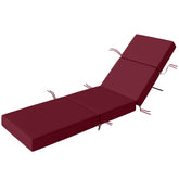 Outsunny Chaise Lounge Cushion, 4" Thick Outdoor Lounge Chair Cushion with Ties for Patio, 21" x 72", Red