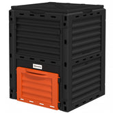Outsunny Garden Compost Bin 80 Gallon Outdoor Large Capacity Composter Fast Create Fertile Soil Aerating Box, Orange