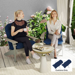 Outsunny Adirondack Chair Cushions Set of 2, Tufted High Back Patio Non-Slip Cushions for Adirondack Chairs, Navy Blue