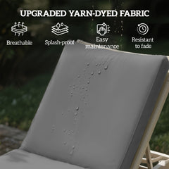Outsunny 2-Piece Patio Chair Cushions with Backrests, Replacement Cushions for Outdoor Lounge Chair, Gray