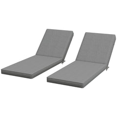 Outsunny 2-Piece Patio Chair Cushions with Backrests, Replacement Cushions for Outdoor Lounge Chair, Gray