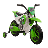Aosom 12V Kids Motorcycle w/ Treaded Tires, 5mph Top Speed Electric Bike for Kids, Ride On Motorcycle w/ Training Wheels, Battery Charger, Spring Suspension, Green