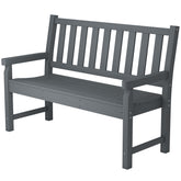 Outsunny 2-Person Garden Bench, HDPE Outdoor Bench with 530 lbs Capacity, Curved Seat for Backyard, Park, Porch, Lawn, Gray
