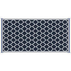 Outsunny Reversible Outdoor Rug, 9' x 18' Waterproof Plastic Straw Floor Mat, Portable RV Camping Carpet, Large Floor Mat for Backyard, Deck, Picnic, Beach, Blue & White