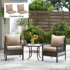 Outsunny Patio Chair Cushions Set of 2 with Seat & Backrest, Fade Resistant Seat Replacement Cushion Set, Beige
