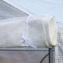 Outsunny Walk In Tunnel Greenhouse, Portable Outdoor Plant House with Roll Up Doors