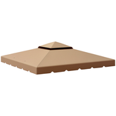 Outsunny Model 84C-051 or 84C-269 10' x 10' Gazebo Replacement Canopy, Khaki