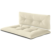 Outsunny 2 Seater Pallet Cushions Outdoor 3.9" Thick Replacement Cushions - Tufted Design for Garden, Patio, Cream White
