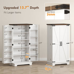 HOMCOM 47" Kitchen Cabinet with Sensing LED Light, Kitchen Pantry Cabinet with Doors, Adjustable Shelves, Door Shelves, White