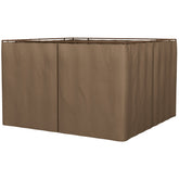 Outsunny 9.84' x 9.84' Gazebo Sidewall Set with Hooks/C-Rings, Brown