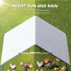 PawHut Large Chicken Coop with Waterproof and Anti-UV Cover, Spire Shaped for Outdoor and Yard Farm Use, 33' x 10' x 6.4'