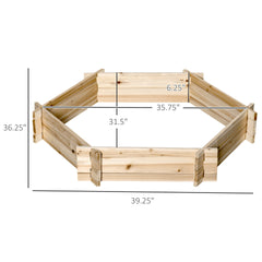 Outsunny 39'' x 36'' Screwless Raised Garden Bed, Hexagon Planter Box DIY Herb Garden