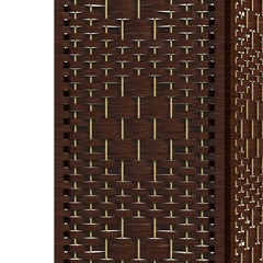 HOMCOM 4 Panel Folding Room Divider Portable Privacy Screen Wave Fiber Room Partition for Home Office Brown