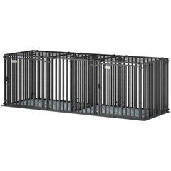 PawHut 83"L Heavy Duty Dog Crate, Extra Large Dog Kennel with Divider and Mat for Large Breeds, Modular Puppy Playpen