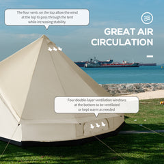 Outsunny 10-Person Large Waterproof Yurt Camping Tent, Perfect for Family Camping, Blue
