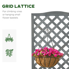 Outsunny 46" Wooden Planter with Trellis, Raised Garden Bed to Grow Vegetables, Herbs, Flowers for Backyard, Patio, Gray
