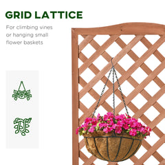 Outsunny 28" x 11" x 46" Raised Garden Bed, Wooden Planter Box w/ Trellis, Brown