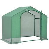 Outsunny 6' x 3' x 5' Portable Walk-in Greenhouse, PE Cover, Steel Frame Garden Hot House, Zipper Door, Top Vent for Flowers, Vegetables, Saplings, Tropical Plants, Green