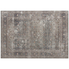 HOMCOM Machine Washable Area Rug 4x6, Non-Slip Traditional Floor Cover Foldable Carpet for Living Room, Dark Mixed-Brown