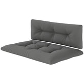 Outsunny 2 Seater Pallet Cushions Outdoor 3.9" Thick Replacement Cushions - Tufted Design for Garden, Patio, Dark Gray
