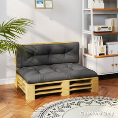 Outsunny 2 Seater Pallet Cushions Outdoor 3.9" Thick Replacement Cushions - Tufted Design for Garden, Patio, Dark Gray