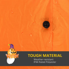 Outsunny 3.4ft Inflatable Halloween Window Sticker Ghost with Orange Face, Blow Up LED Display for Garden Indoor Outdoor