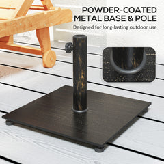 Outsunny Square Patio Umbrella Base, 29 lbs Metal Umbrella Stand Base with Adjustable Foot Pads, Heavy Duty Patio Umbrella Holder for 1.5"/1.9" Umbrella Poles for Outdoor, Lawn, Poolside, Bronze