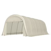 Outsunny 12' x 23.6' Heavy Duty Carport, UPF50+ Portable Garage Car Canopy Tent with Galvanized Frame, Large Door, Beige