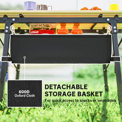 Outsunny 3ft Aluminum Small Folding Table, Portable Camping Table with Storage Bag, Carry Bag for Outdoor Picnic BBQ, Brown