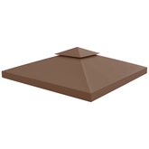 Outsunny Gazebo Replacement Canopy for Model 01 -0153, 2-Tier Top Cover for 9.84' x 9.84' Gazebo, Coffee (TOP ONLY)